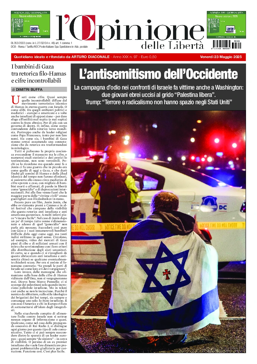 Prima-pagina-opinione della liberta-edizione-di-oggi-2025-05-23